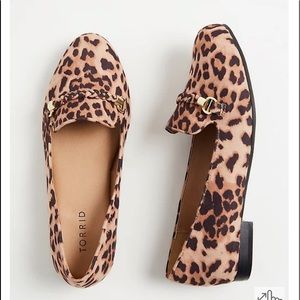 LEOPARD FAUX SUEDE BRAIDED LOAFER 10.5w